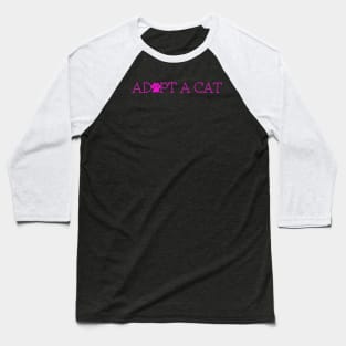 Adopt A Cat Pink And Black Baseball T-Shirt